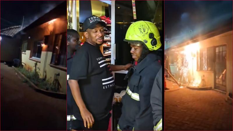 Mike Sonko's office caught fire Friday night, August 8.